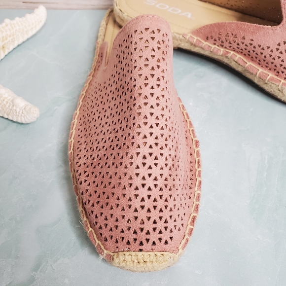 NEW Mauve Vegan Suede Espadrille Loafer Mule - Picture 5 of 6